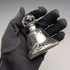 Antique American Art Nouveau Silver Overlay Glass Miniature Perfume Bottle